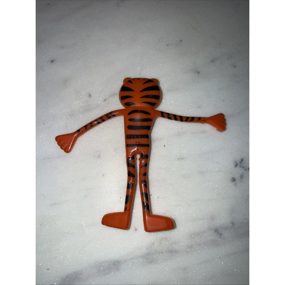 Vintage Bendable Tiger Toy Orange Tabby Cat 4